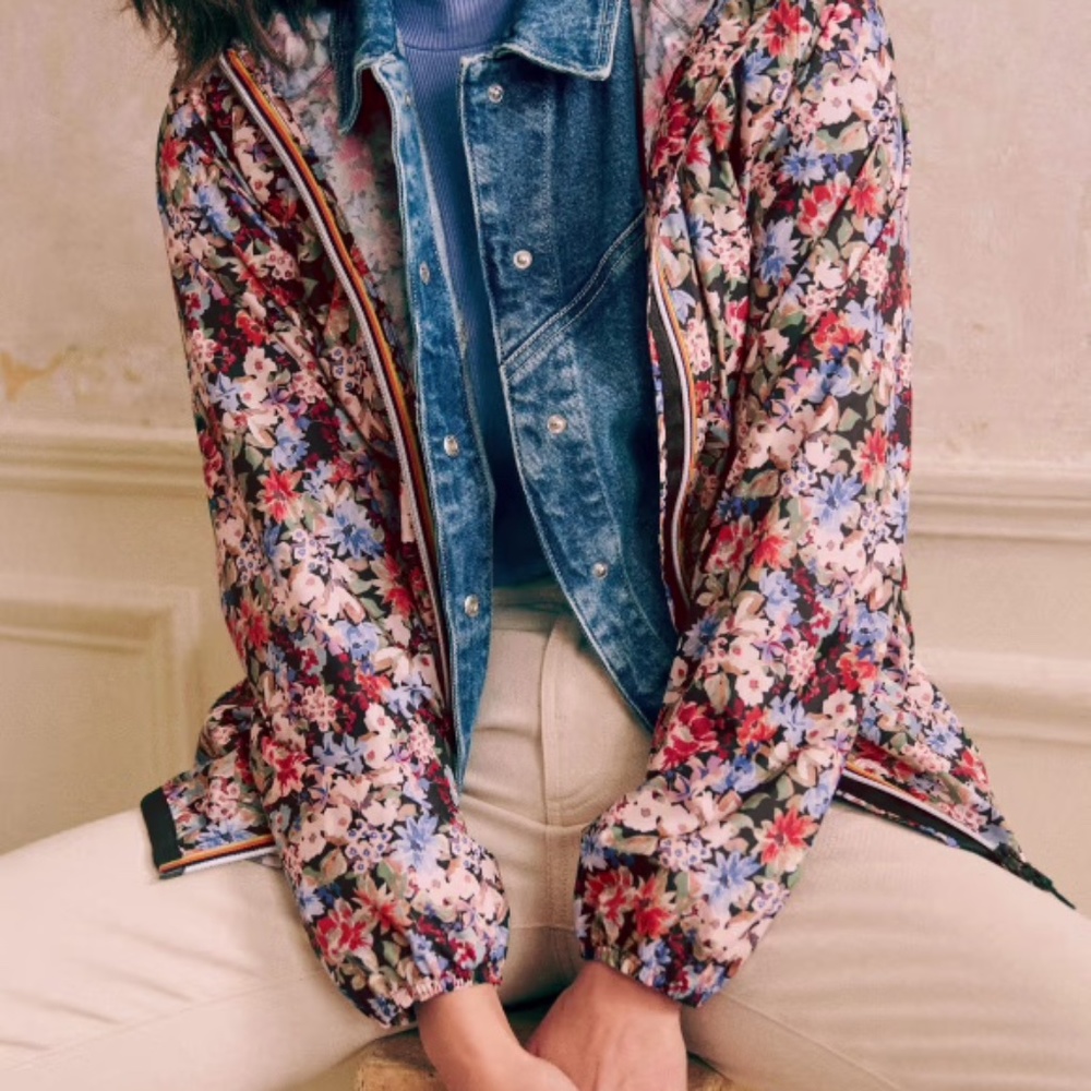 K-Way x Sezane Windbreaker in Blooming Size Small